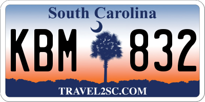 SC license plate KBM832