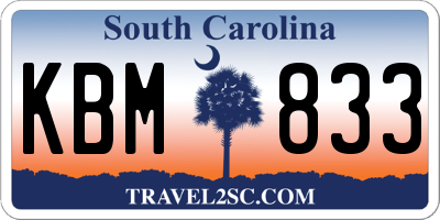 SC license plate KBM833