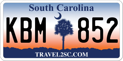 SC license plate KBM852
