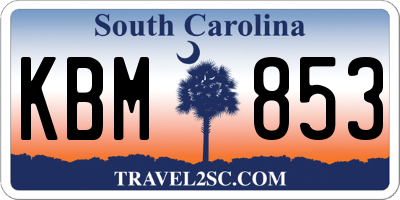 SC license plate KBM853