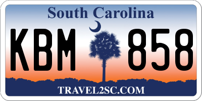 SC license plate KBM858