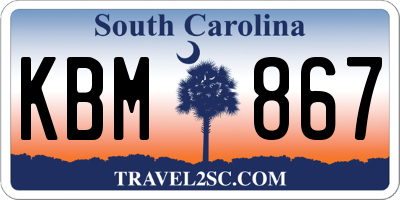 SC license plate KBM867