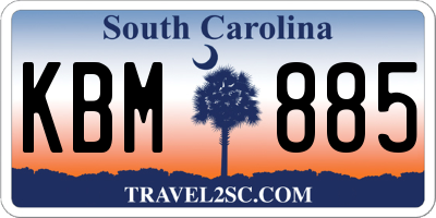 SC license plate KBM885