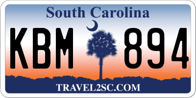SC license plate KBM894
