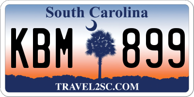 SC license plate KBM899