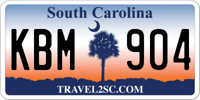 SC license plate KBM904