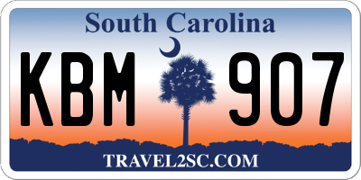 SC license plate KBM907