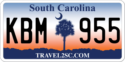 SC license plate KBM955