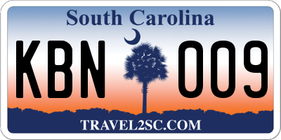 SC license plate KBN009