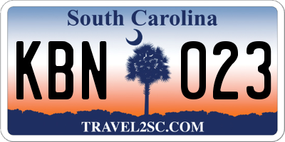 SC license plate KBN023