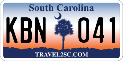 SC license plate KBN041