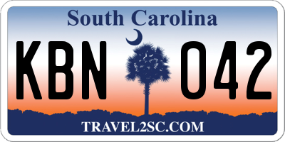 SC license plate KBN042