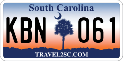 SC license plate KBN061