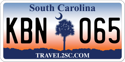 SC license plate KBN065