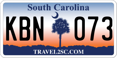 SC license plate KBN073