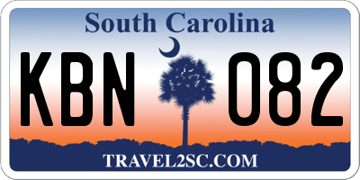 SC license plate KBN082