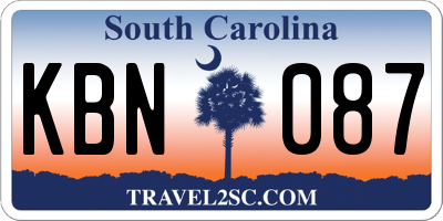 SC license plate KBN087