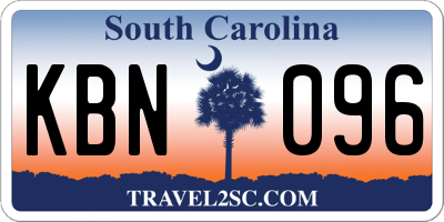 SC license plate KBN096