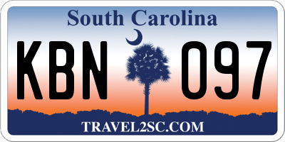 SC license plate KBN097