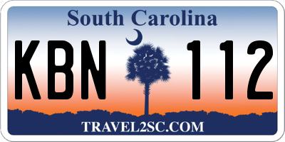 SC license plate KBN112