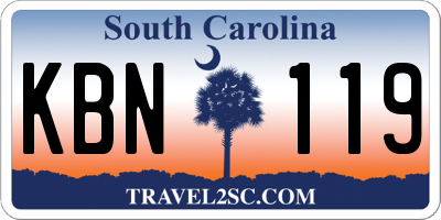 SC license plate KBN119