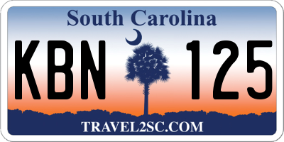 SC license plate KBN125
