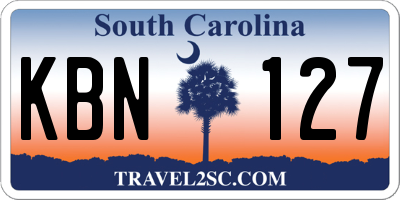 SC license plate KBN127