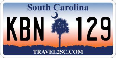 SC license plate KBN129