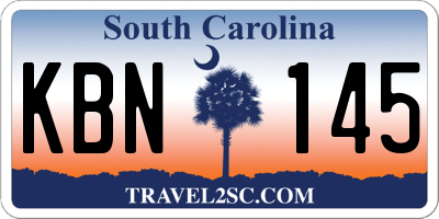 SC license plate KBN145