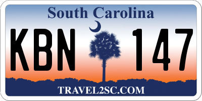SC license plate KBN147