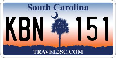 SC license plate KBN151