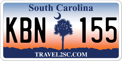 SC license plate KBN155