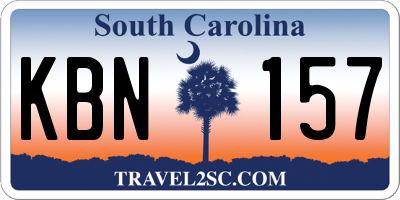 SC license plate KBN157