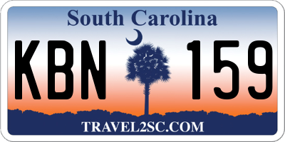 SC license plate KBN159