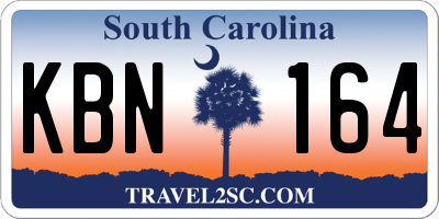 SC license plate KBN164