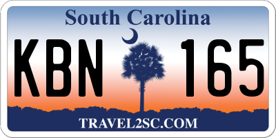 SC license plate KBN165