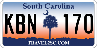 SC license plate KBN170