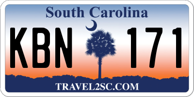 SC license plate KBN171