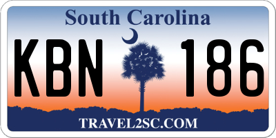 SC license plate KBN186