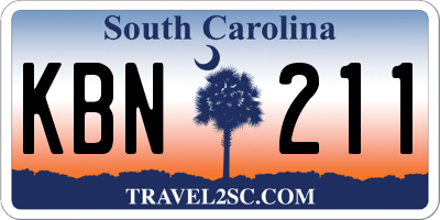 SC license plate KBN211