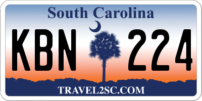 SC license plate KBN224