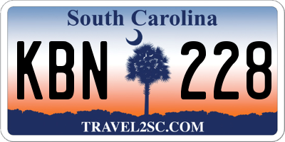 SC license plate KBN228