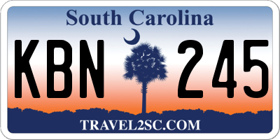 SC license plate KBN245
