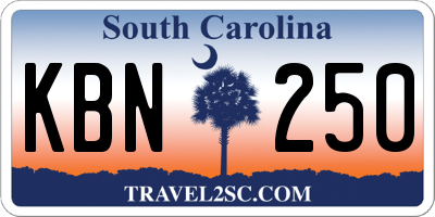 SC license plate KBN250