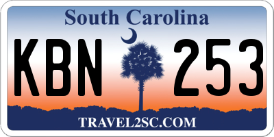 SC license plate KBN253