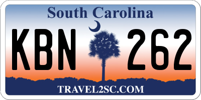 SC license plate KBN262