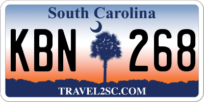 SC license plate KBN268