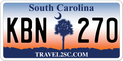 SC license plate KBN270