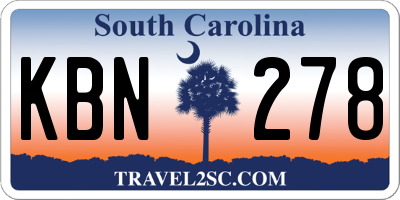 SC license plate KBN278
