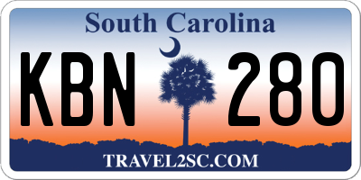 SC license plate KBN280